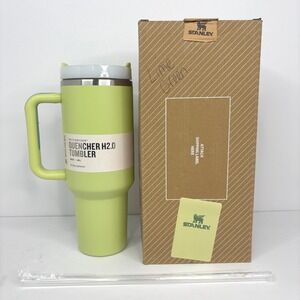 Stanley Quencher H2.0 40oz Tumbler FlowState‎ Lime Green Travel Mug Cup Handle